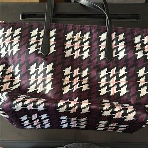 Kate Spade Purple and Black Houndstooth Tote